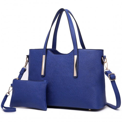 Easy Luggage S1719 - Miss Lulu Pu Leather Handbag & Purse - Navy