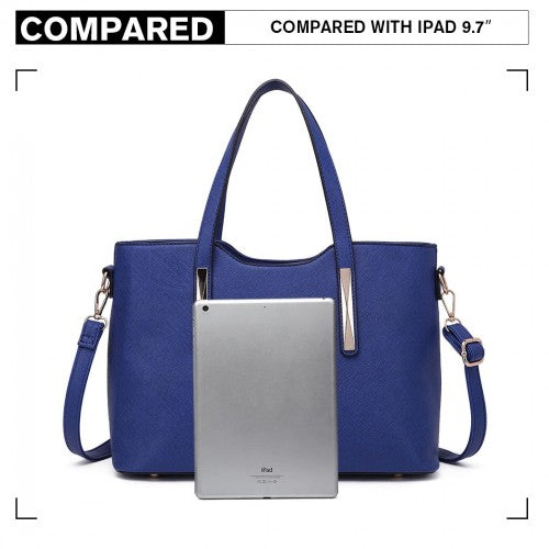 Easy Luggage S1719 - Miss Lulu Pu Leather Handbag & Purse - Navy