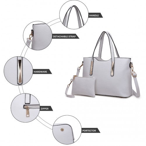 Easy Luggage S1719 - Miss Lulu Pu Leather Handbag & Purse - White