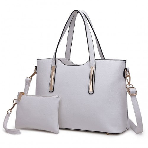 Easy Luggage S1719 - Miss Lulu Pu Leather Handbag & Purse - White