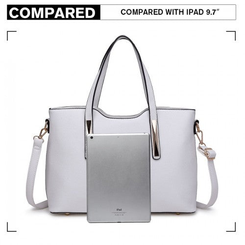 Easy Luggage S1719 - Miss Lulu Pu Leather Handbag & Purse - White
