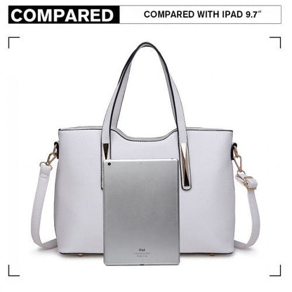 Easy Luggage S1719 - Miss Lulu Pu Leather Handbag & Purse - White