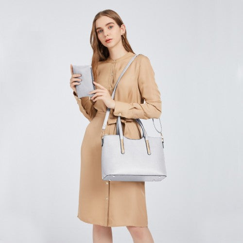 Easy Luggage S1719 - Miss Lulu Pu Leather Handbag & Purse - White