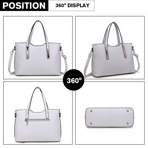 Easy Luggage S1719 - Miss Lulu Pu Leather Handbag & Purse - White
