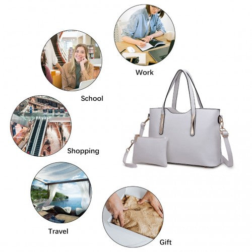 Easy Luggage S1719 - Miss Lulu Pu Leather Handbag & Purse - White