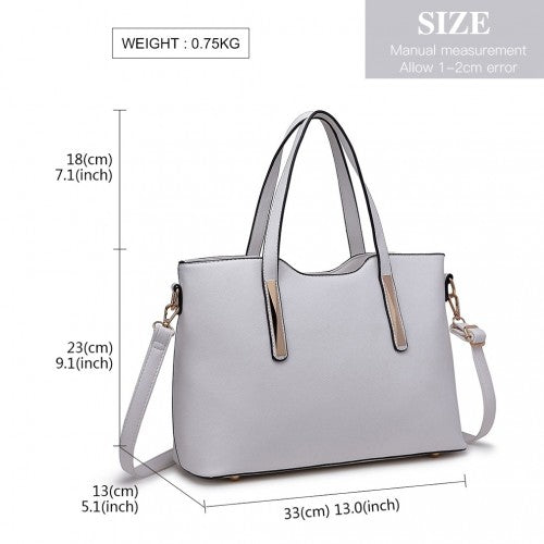 Easy Luggage S1719 - Miss Lulu Pu Leather Handbag & Purse - White