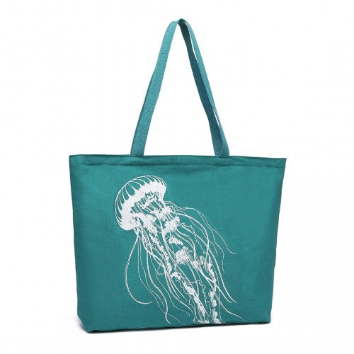 Easy Luggage S2315 - Reusable Canvas Shopping Tote Bag - Green