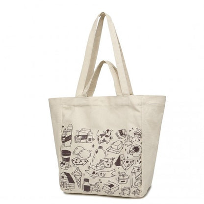 Easy Luggage S2316 - Durable Canvas Shopping Shoulder Bag - Beige